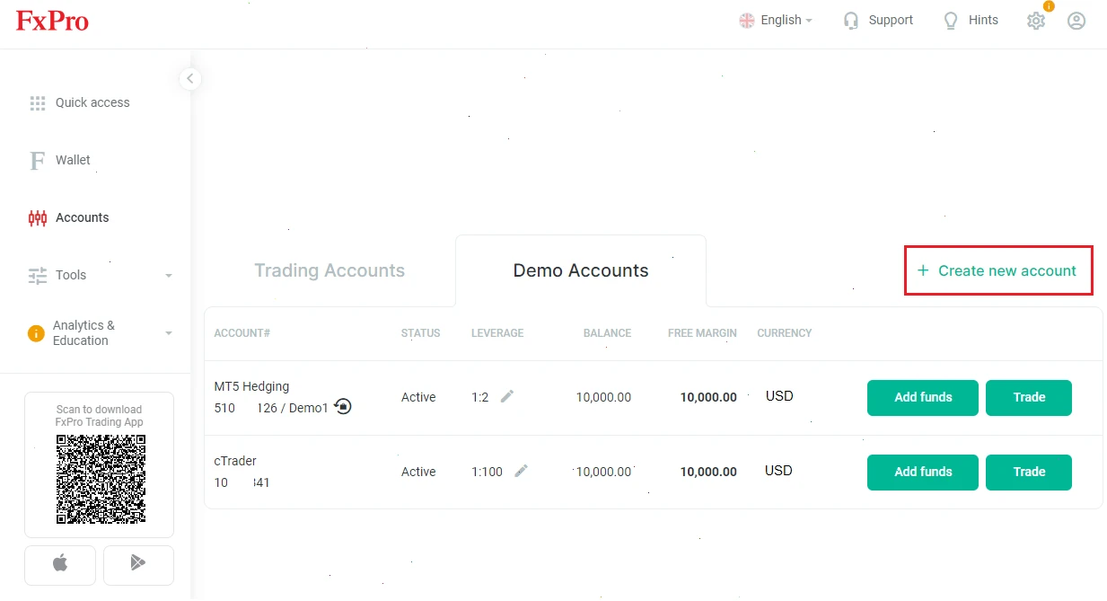 create-new-account FXPro